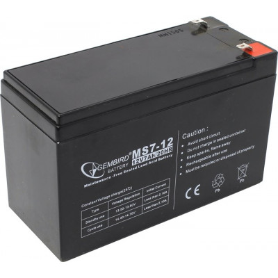 Аккумулятор Gembird/Energene 12-7/BAT-12V7AH /12-7.2/MS7-12 (12V, 7Ah)для UPS
