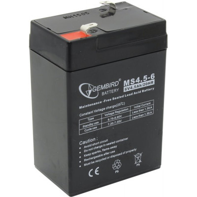 Аккумулятор Gembird/Energenie 6-4.5/MS4.5-6/BAT-6V4.5AH (6V, 4.5Ah) для UPS