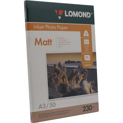 LOMOND 0102156 (A3, 50 листов, 230 г/м2) бумага матовая односторонняя