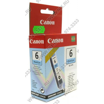 Чернильница Canon BCI-6PC Photo Cyan для i905D/9100/965/990/9950, PIXMA IP6000D/8500, S820/830D/900