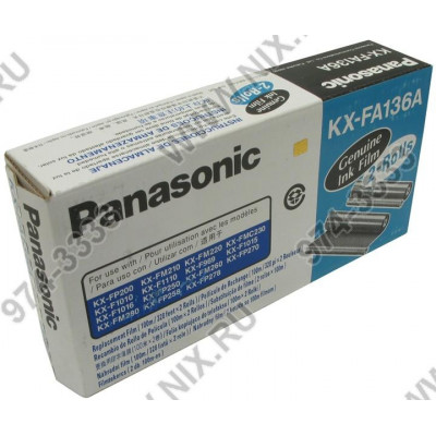 Panasonic KX-FA136A/X плёнка 2x100м rolls для KX-FM131/FP105/P200/FMC230/FM210/FM220/F969/F1010/1015/1016/1110