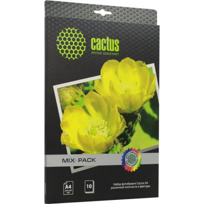 Cactus CS-Mixpack (A4, 10 листов) Набор бумаги различной плотности и фактуры