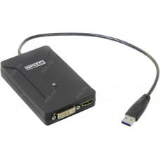 STLab U-1100 (RTL) USB 3.0 to HDMI, DVI, 2xUSB3.0