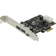 STLab U-1340 (RTL) PCI-Ex1, USB3.0, 2 port-ext, USB-C 1port-ext