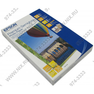 EPSON S041765 бумага Premium Semigloss Photo Paper (100х150мм, 50 листов, 251 г/м2)