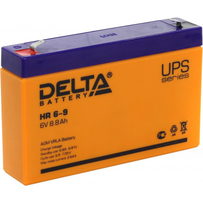 Аккумулятор Delta HR 6-9 (6V, 8.8Ah) для UPS