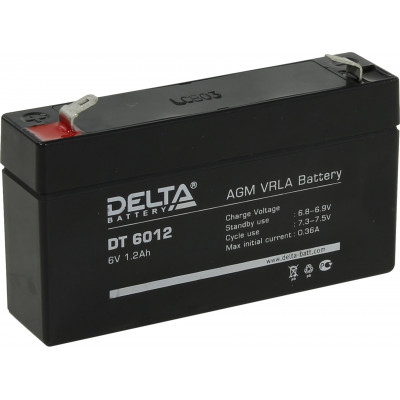 Аккумулятор Delta DT 6012 (6V, 1.2Ah) для слаботочных систем