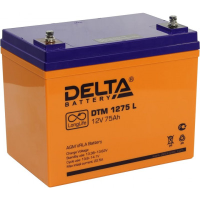 Аккумулятор Delta DTM 1275L (12V, 75Ah) для UPS