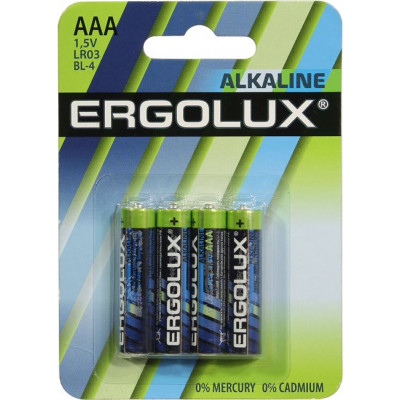 Ergolux LR03 BL-4 Size AAA, щелочной (alkaline) уп. 4 шт