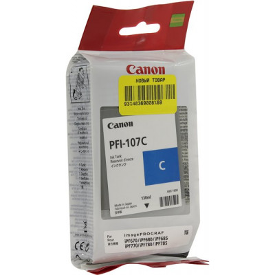 Чернильница Canon PFI-107C Cyan для iPF670/680/685/770/780/785