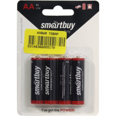 Smartbuy SBBZ-2A04B, Size"AA", 1.5V, солевый уп. 4 шт