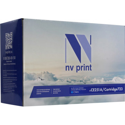 Картридж NV-Print аналог CE251A/Cartridge 723 Cyan для HP LJ CP3525/3530MFP, Canon LBP-7750