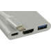 Кабель-адаптер USB-C - HDMI (F) + USB3.0+USB-C port