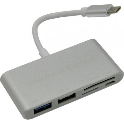USB-C SD/microSD Card Reader/Writer + 1port USB3.0 + 1port USB2.0 + microUSB