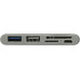 USB-C SD/microSD Card Reader/Writer + 1port USB3.0 + 1port USB2.0 + microUSB
