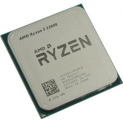 CPU AMD Ryzen 3 2200G   (YD2200C5)  3.5 GHz/4core/SVGA RADEON Vega 8/2+4Mb/65W Socket AM4