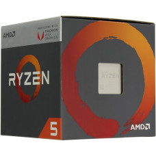 CPU AMD Ryzen 5 2400G BOX (YD2400C)  3.6 GHz/4core/SVGA RADEON RX Vega 11/2+4Mb/65W Socket AM4