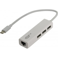 KS-is KS-339 USB2.0 Hub 3 port, LAN, подкл. USB-C