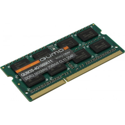 QUMO QUM3S-4G1600K11 DDR3 SODIMM 4Gb PC3-12800 CL11 (for NoteBook)