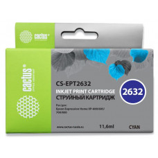 Картридж струйный Cactus CS-EPT2632 голубой (11мл) для Epson Expression Home XP-600/605/700/800