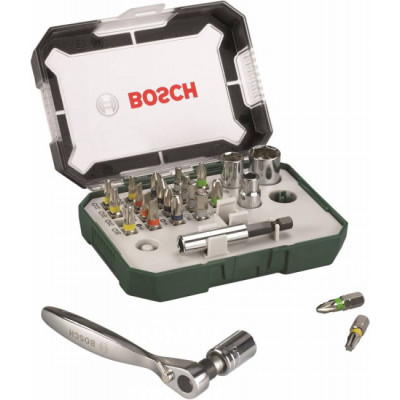 Bosch 2607017322 Набор бит с ключом-трещоткой (26 предметов)