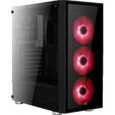 Miditower Aerocool Quartz Red ATX без БП, с окном