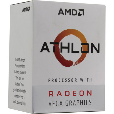 CPU AMD Athlon 200GE BOX (YD200GC)  3.2 GHz/2core/1+4Mb/SVGA RADEON Vega 3/35W/Socket AM4