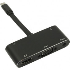 Кабель-адаптер USB-C - HDMI(F)+VGA(15F)+audio+USB3.0+USB-C port