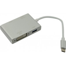 Кабель-адаптер USB-C - HDMI(F)+VGA(15F)+DVI(F)+USB3.0