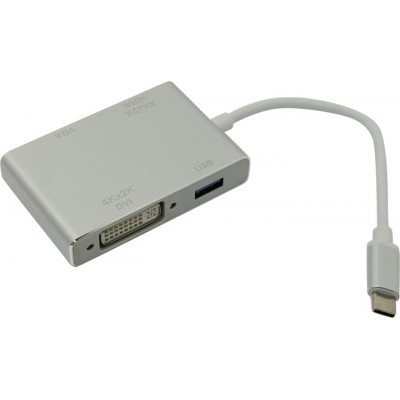 Кабель-адаптер USB-C - HDMI(F)+VGA(15F)+DVI(F)+USB3.0