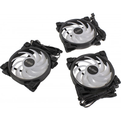 PCCooler HALO RGB 3 KIT (4пин, 120x120x25мм 3шт, 29.1дБ, 1000-2000 об/мин)