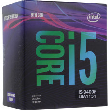 CPU Intel Core i5-9400F BOX 2.9 GHz/6core/1.5+9Mb/65W/8 GT/s LGA1151