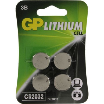 GP Lithium Cell CR2032-4 (Li, 3V) уп. 4 шт