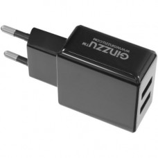 Ginzzu GA-3311UB Зарядное устройство USB (Вх.AC110-240V, Вых.DC5V, 15.5W, 2xUSB)