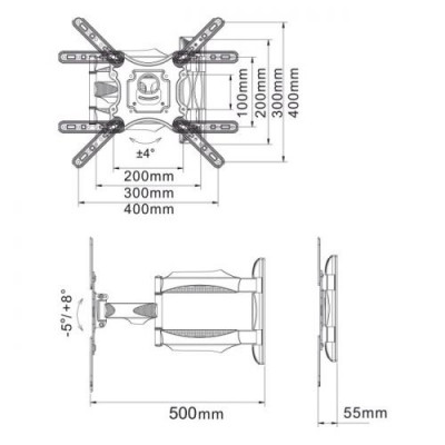 ONKRON M4 White Универсальное поворотное крепление (VESA100-400, 32-55