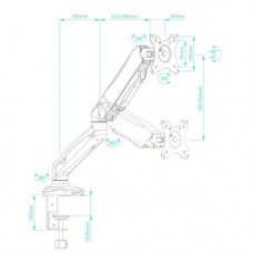 ONKRON G80 White Настольный кронштейн для монитора (VESA75/100, 13-27