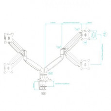 ONKRON G200 Black Настольный кронштейн для 2 мониторов (VESA75/100, 13-32