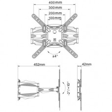 ONKRON M5 White Универсальное поворотное крепление (VESA100/200x100/200/200x300/300/300x400/400, 36.4кг)