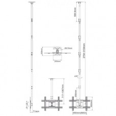 ONKRON N2L Black Кронштейн потолочный (VESA100-600x400, 32-70