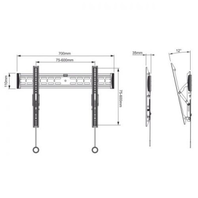 ONKRON TM6 наклонный кронштейн (VESA75/100/200/100x200/300/300x400/400/600x400, 40-65