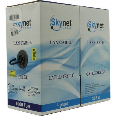 Кабель FTP 4 пары кат.5e бухта 305м SkyNet Light CSL-FTP-4-CU-OUT для внешней прокладки (13840)