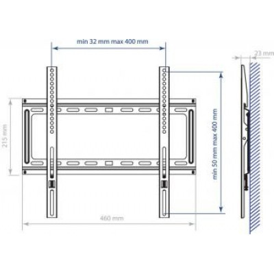 Kromax IDEAL-3W White фиксированный кронштейн (VESA50-400, 50кг)