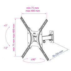 Kromax OPTIMA-403 Black Универсальное поворотное крепление (VESA75-400, 25кг)