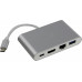 VCOM CU455 Кабель-адаптер USB-C - HDMI (F)+RJ45+USB3.0+USB-C