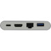 VCOM CU455 Кабель-адаптер USB-C - HDMI (F)+RJ45+USB3.0+USB-C