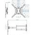 Kromax DIX-18W White, Универсальное поворотное крепление (VESA100-400, 40кг)