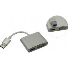 Кабель-адаптер USB3.0 - HDMI(F)+VGA(15F)