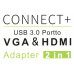 Кабель-адаптер USB3.0 - HDMI(F)+VGA(15F)