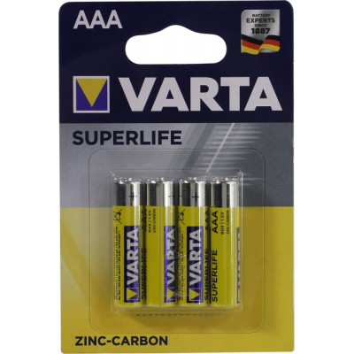 VARTA SUPERLIFE 2003-4, Size"AAA", 1.5V, (Zinc-Carbon) уп. 4 шт