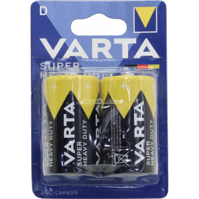 VARTA SUPERLIFE/Super Heavy Duty 2020-2 Size"D", 1.5V, (Zinc-Carbon) уп. 2 шт